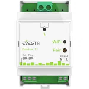 A thermostat for DIN rail that monitors electricity market prices